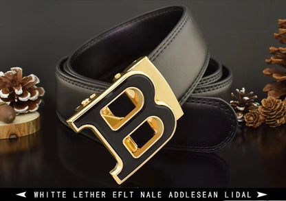 High Quality B Letter White Belt Men Classic Exquisite Designer Belt Men Fashion Luxury Designer Leather Belt