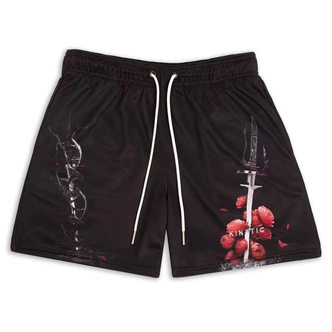 Summer Mens Sports Gym Fitness Running Basketball Short Pants Quick Dry Mesh Trend Jogger Beach Casual Motorcycle Shorts