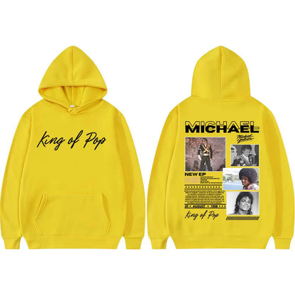 King of Pop Michael Jackson Bad Era Hoodies Men's Clothes Fashion Hip Hop Punk Sweatshirt Long Sleeve Oversized Hoodie Pullovers