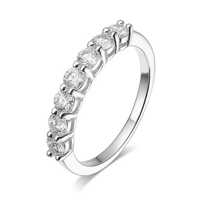 3mm Gemstone Moissanite Ring for Women S925 Silver White Gold Stackable Wedding Band Diamond Matching Gift
