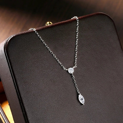 Moissanite Necklaces for Women GRA Certified 3x6mm Marquise Cut Gemstone Pendant s925 Sterling Silver Dainty Necklaces