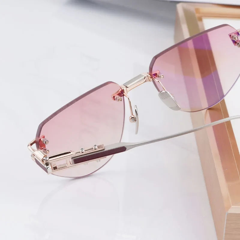 Rimless 164 Grand-imperyn Luxury Sunglasses Irregular Square Alloy High Quality Gradient Classicla Boundless UV400 Outdoor Gafas