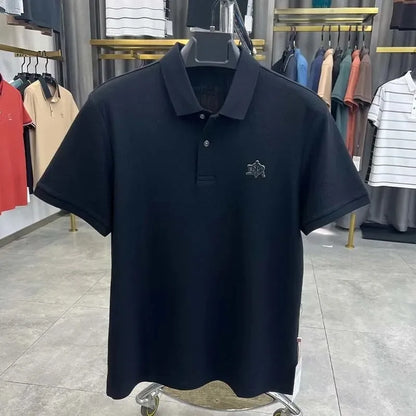 Designer brand 100%cotton short sleeve polo shirt summer trend letter embossed lapel top casual golf T-shirt business men's wear
