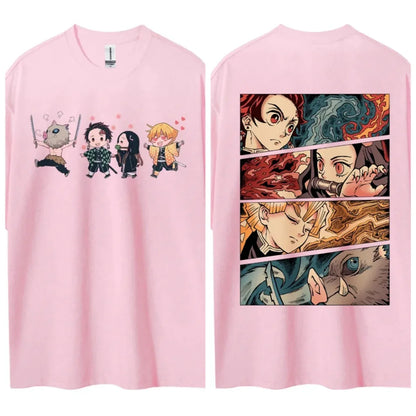 Demon Slayer Japanese Hot-blooded Anime Classic Characters Sports Casual Short-sleeved Comfortable Half-sleeved Popular Top
