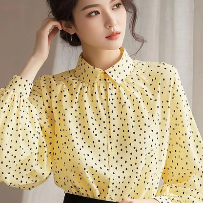 Spring French Polka Dot Shirt Women's Fashion Versatile