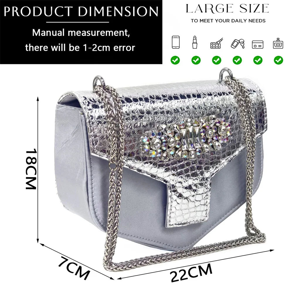 Italian Shoes and Bags Matching Set 2024 Women Heel Party for Silver Colour Italian Design Wedding Bigger Size Shoes
