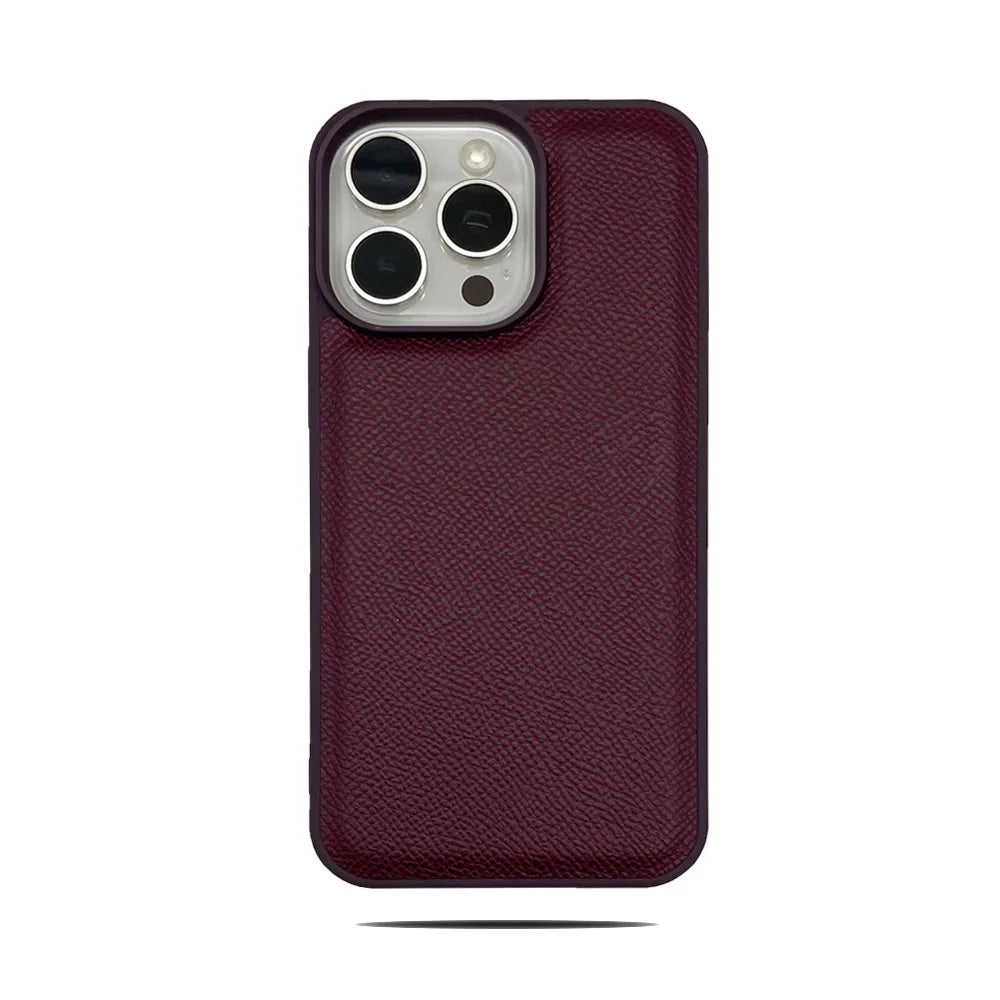 Ultra Thin Epsom PU Leather Magnetic Phone Case Non-Slip Grip Anti Fingerprint Phone Cover for iPhone 17 Pro 17 Pro Max