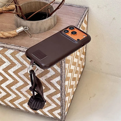 Fashion Leather Phone Case For iPhone 17 Pro 15 14 16 Pro Max Cover with Star Pendant Cute Protective Cases For Apple 17Pro Capa