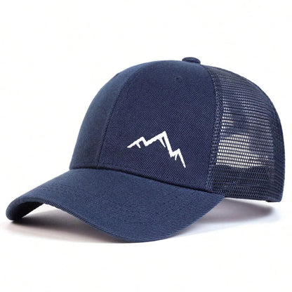 Unisex Mountain Range Embroidery Baseball Net Caps Spring and Summer Outdoor Adjustable Casual Hats Sunscreen Hat