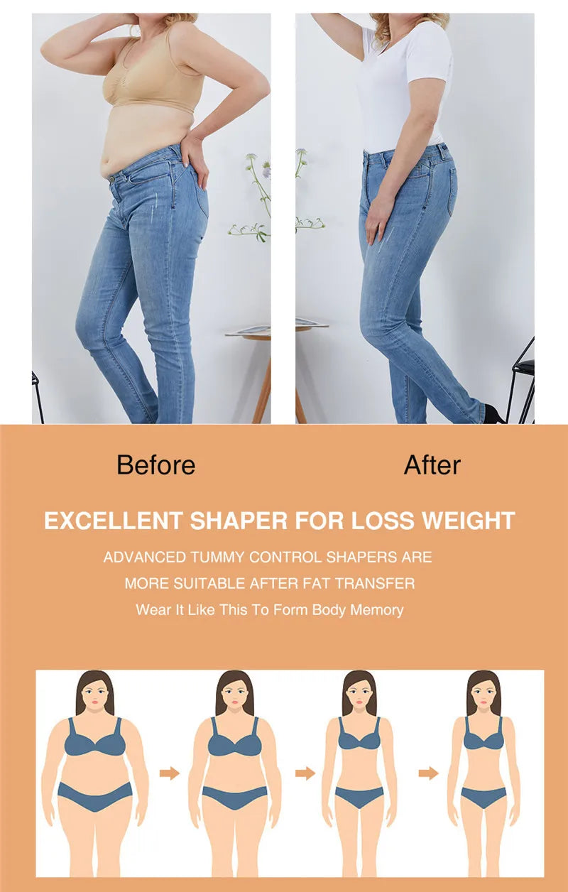 Shapewear High Compression Bodysuit Girdles with Brooches Bust for Daily and Post-Surgical Use Slimming Sheath Belly Women
