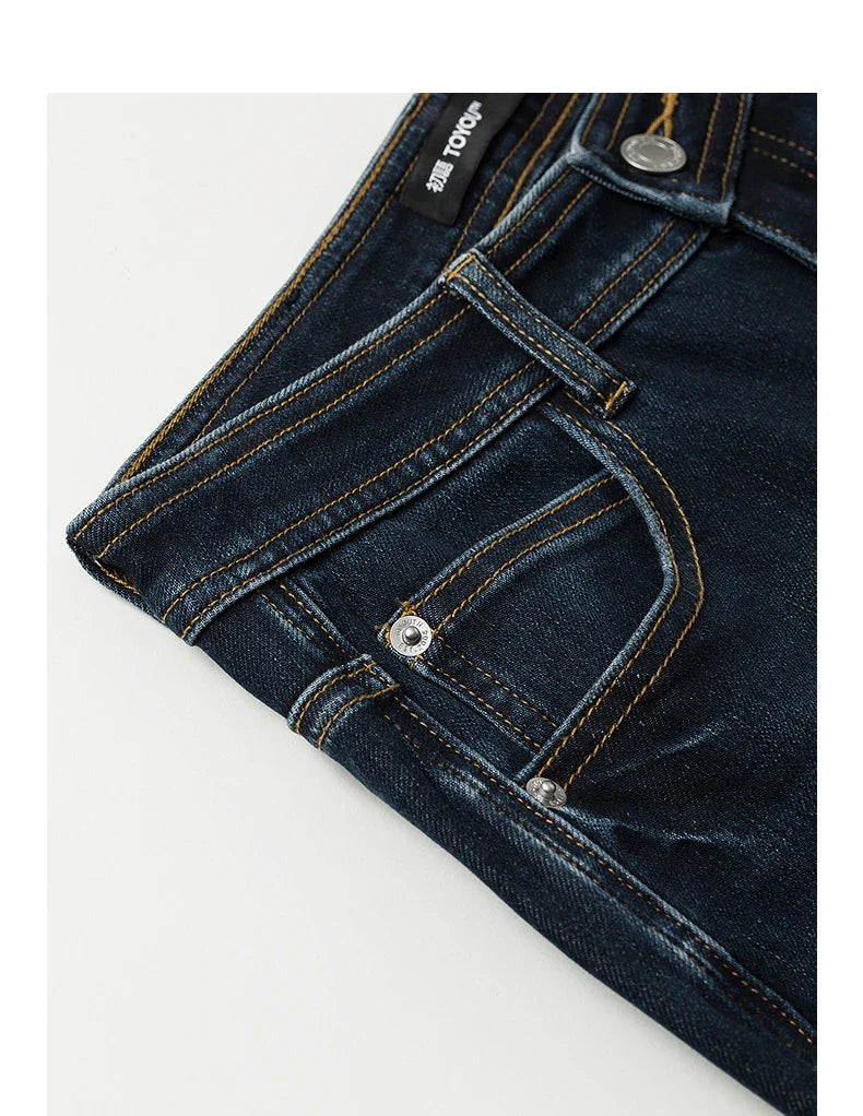 Women Denim jeans 2025 Autumn New Lycra Stretch Mid Waist Cotton Flares Pants