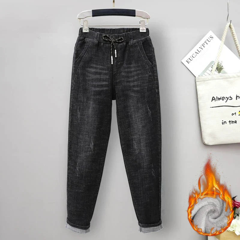 XL-6XL Plus Size jeans for Women Mom Jeans Woman Elastic High Waist Blue BaggyJeans Denim Ripped Jeans Female Harem Pants