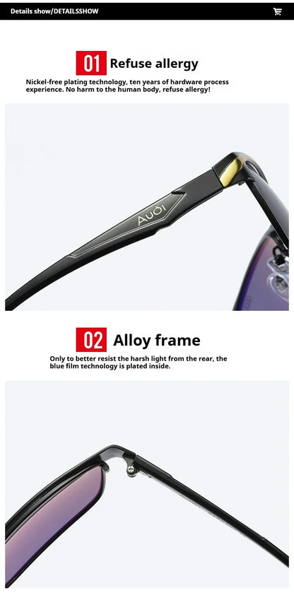 Luxury brands AUDI Sunglasses for Men Polarized Sun Glassesn UV400 Driving Motorcycle Outdoor Cycling Glasses AntiGlare Lens 551
