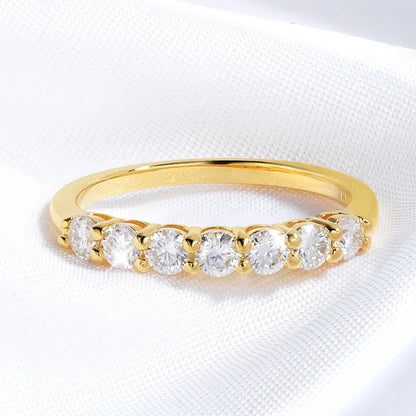 0.7CT 3mm Gemstone Moissanite Rings for Women S925 Silver Matching Wedding Diamonds Band Stackable Ring White Gold Gift