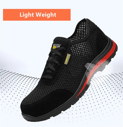 summer work shoes with protection security shoes men breathable safety shoes lightweight work shoes with steel toe work sneakers