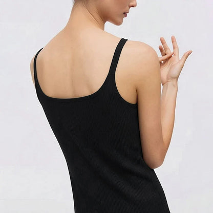 Women's Tank 2026 Summer New Solid Color Slim Fit Short Cami Square U-Neck Crop Sleeveless Layering Vest For Women 12622083