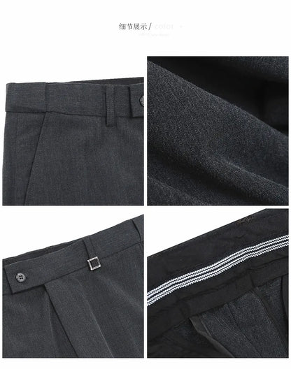 High Quality Invisible Elastic Waist Business Casual Suit Pants Built-in Anti Slip Strip Slim Fit Office Social Dress Trousers