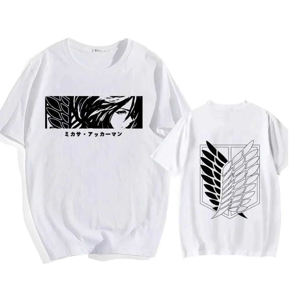 Attack on Titan Streetwear Men's T Shirt Eren Yeager Shingeki No Kyojin  Anime Summer Cotton Women Tops Tees Casual High Quality