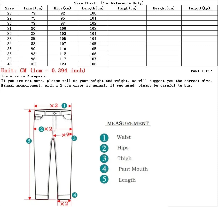 2024 Fashion Men Stretch Loose Straight Jeans Casual Elastic Slim Fit Denim Pants Male Brand Business Trousers Large size 38 40