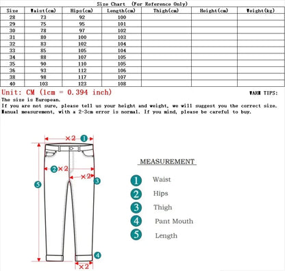 2024 Fashion Men Stretch Loose Straight Jeans Casual Elastic Slim Fit Denim Pants Male Brand Business Trousers Large size 38 40