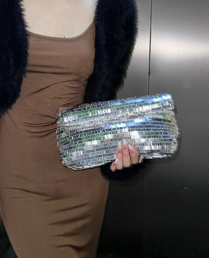 Women Envelope clutch bag Fashion shiny Sequins ladies Clutches Party lady evening bags handbag