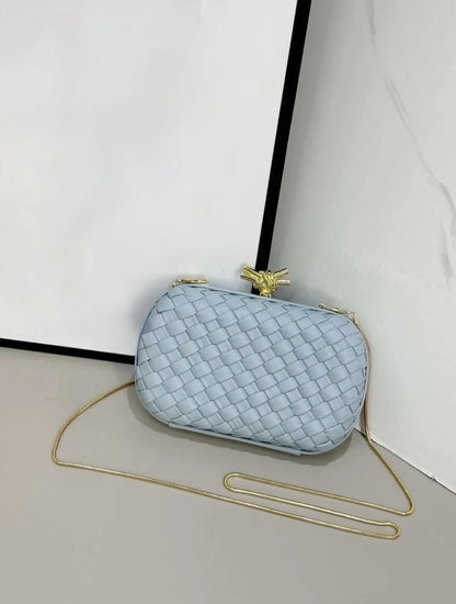 Elegant Box Shaped Dinner Clutch Crossbody Bag for Women Fashionable Chain Strap Handbag Retro Style Leather Handbag