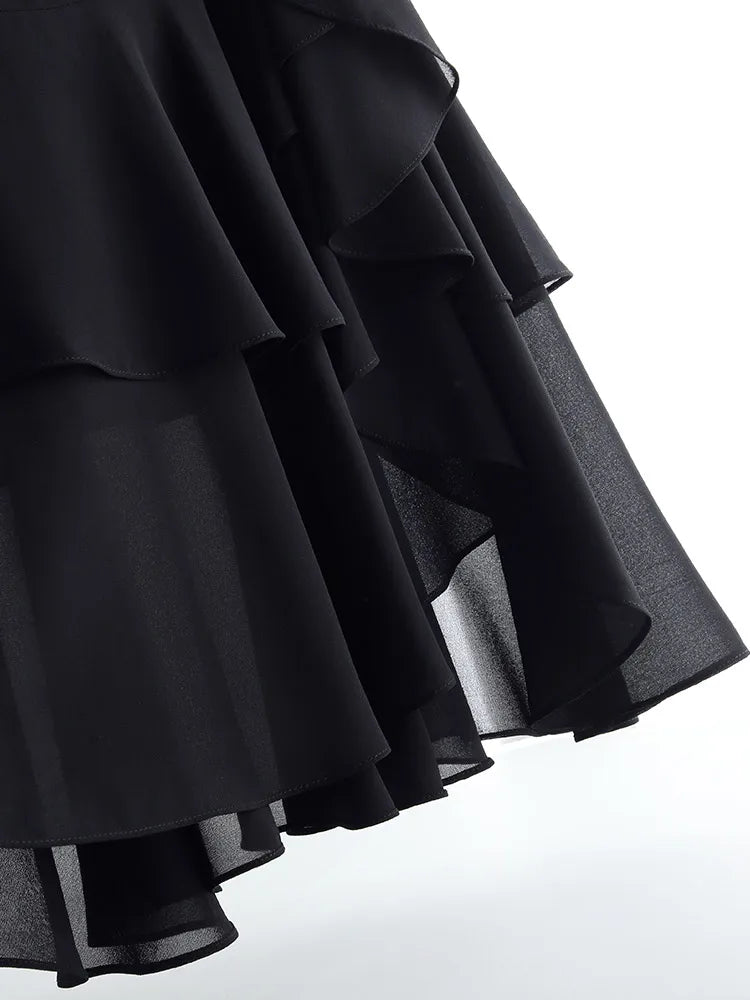 Fashion Irregular Fishtail Chiffon Skirts Elegant High Waist Summer Luxury Party Skirt Female Ruffles Long Skirts