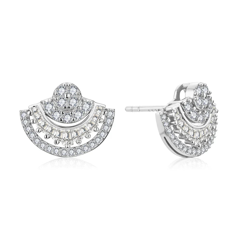 Luxury D VVS1 Color Moissanite Sector Earrings For Women Top Quality 100% 925 Sterling Silver Engagement Wedding Gift