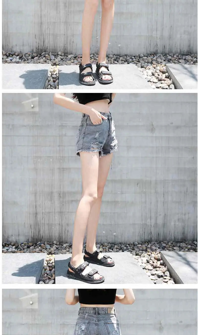 Women's Shorts Punk Ripped Baggy Short Pants for Woman To Wear Mini Loose Jeans Denim Korean Style XL Streetwear Clothing Cheap