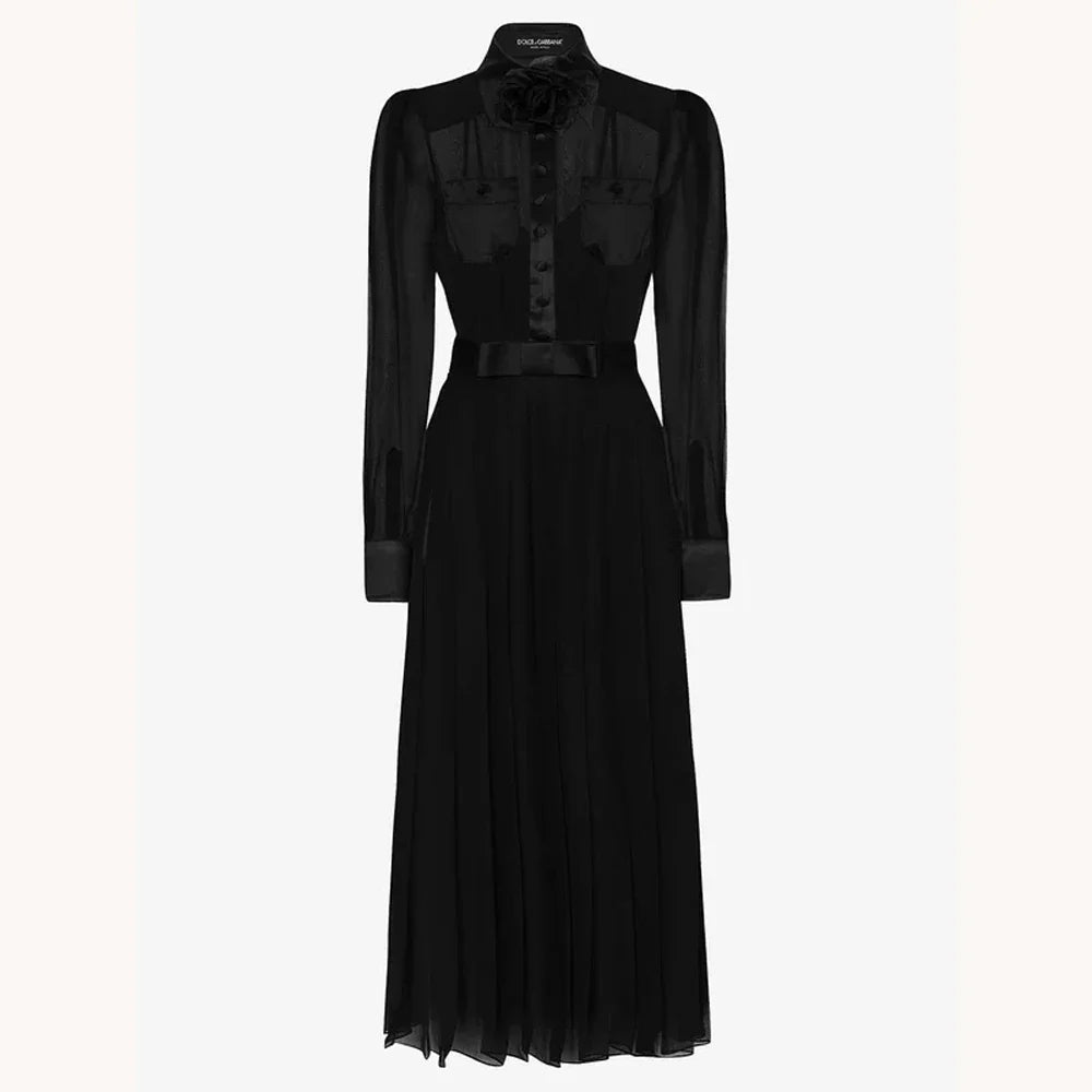 Customized Sexy Elegant Chiffon Midi Shirt Dress A-Line Evening Dresses Formal Exquisite High Quality Prom Party Gowns for Women