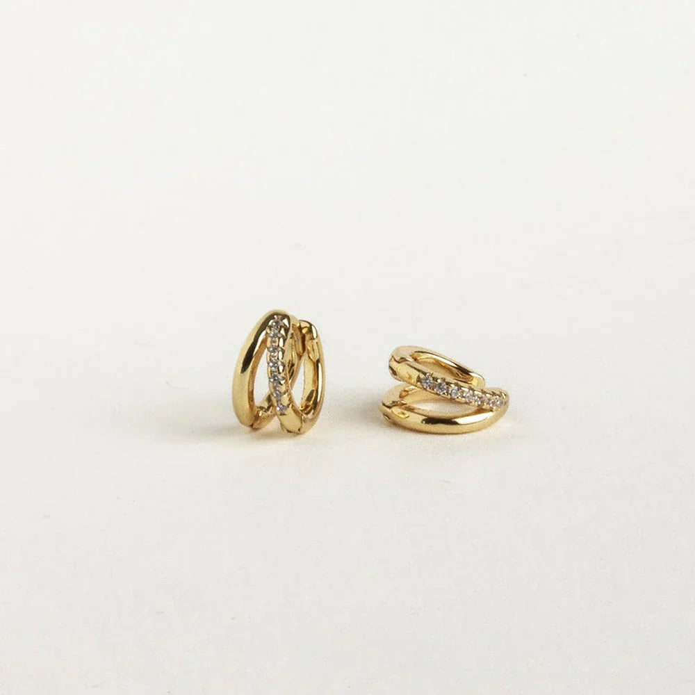 Double Hoop Huggie Moissanite Diamond Earrings for Women 925 Sterling Silver Plated 18k White Yellow Gold Earring Fine Jewelry