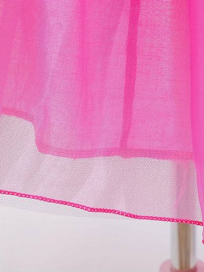 Girl Pink Dress Aurora Kids Cosplay Costume Princess Deluxe Outfit Children Birthday Party Elegant Ball Gown Fairy Disguise Sets