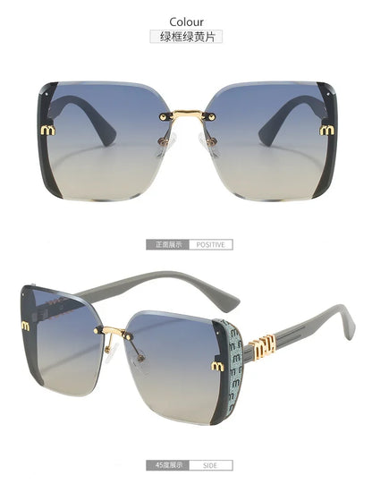 New Fashion Square Sunglasses Women Luxury Brand Anti Strong Light Vintage Large Frame Cool Sun Glasses Gafas De Sol Mujer
