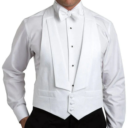 Men Vest White Solid With Lapel Single Button Waistcoat For Wedding Party Banquet Prom Business Work Office Daily Men Suit Vest