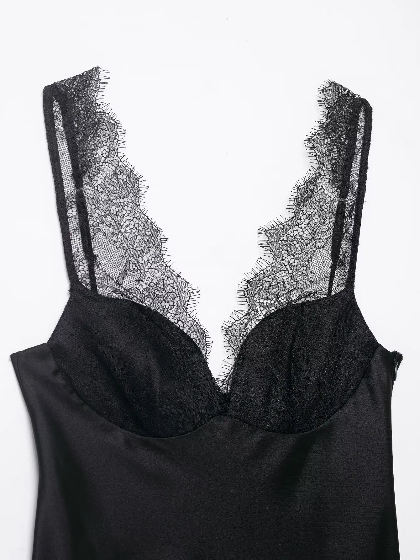 Elegant Women Lace Splice Sexy Satin Sling Tops 2026 Spring Summer Fashion Female V-Neck Backless Slimming Underwear Vest