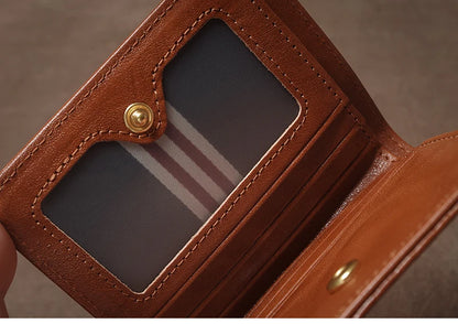 Genuine Leather Wallet High Quality Multi-Card Slots Ultra Slim Lightweight Credit Card Holder Men Women Bifold Money Clip