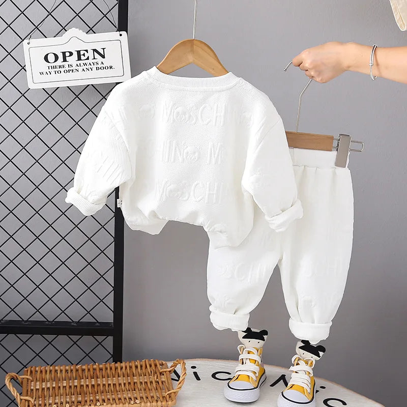 New Spring Autumn Causal Suit Baby Boys Girls T-Shirt Pants 2pcs/Set Children Clothing Kids Infant Sportswear 0-5 Years
