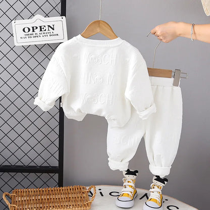 New Spring Autumn Causal Suit Baby Boys Girls T-Shirt Pants 2pcs/Set Children Clothing Kids Infant Sportswear 0-5 Years