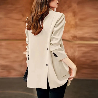 Spring Autumn 2025 Women's Small Suit Jacket Korean Version Leisure Ladies Blazer Coat Temperament Design Sense Lady Outerwear