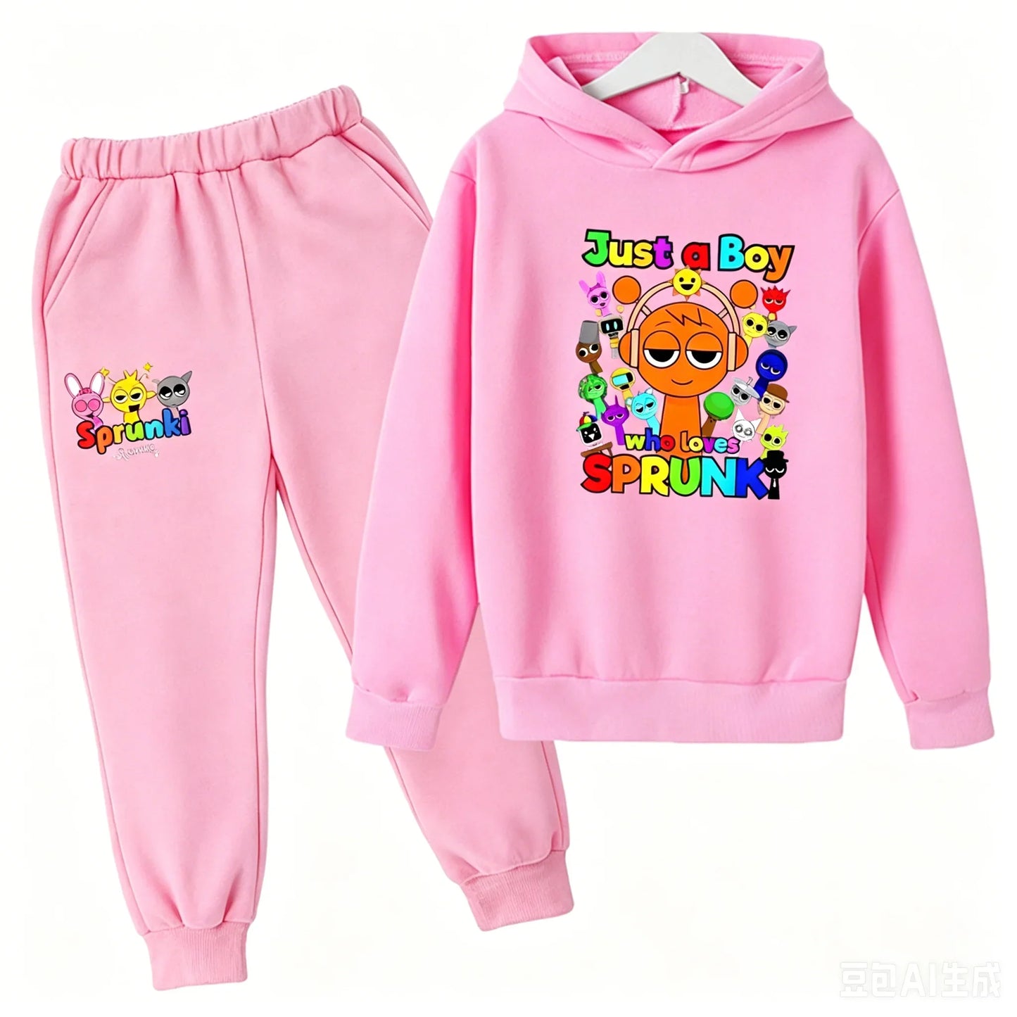 Sprunki Kids Clothes Hoodie+pants Age 2-12 Boy Girl Incredibox Anime Figures Sweatshirt Spring Autumn Pullover for Children Sets