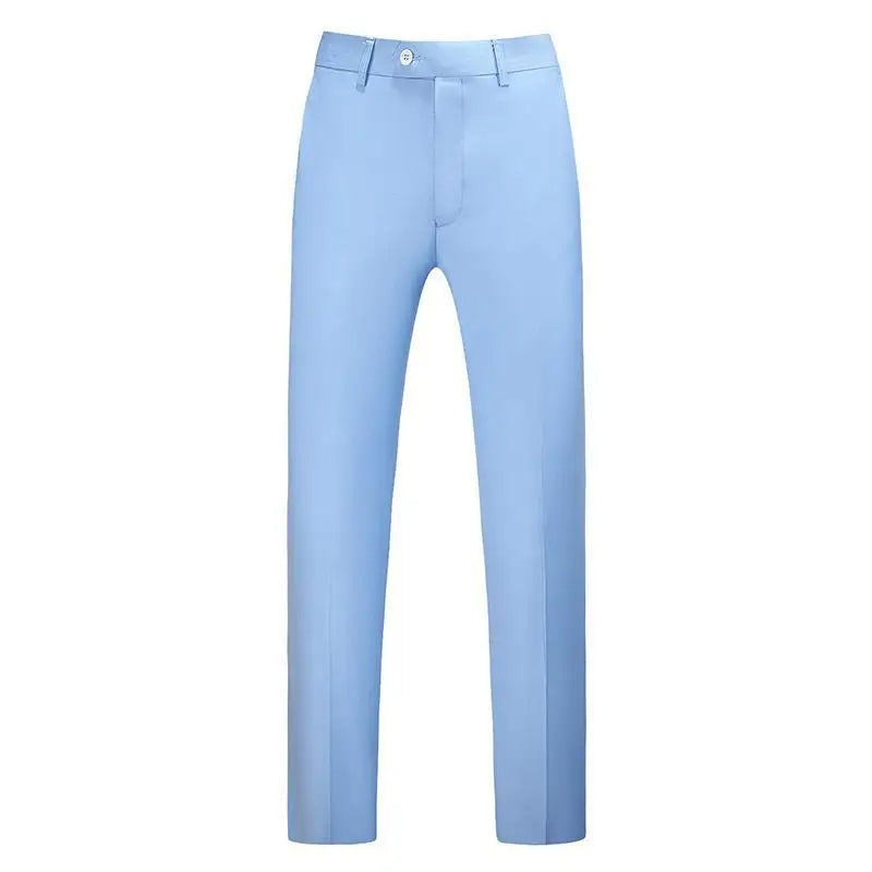 19 Colors High Quality Men's Solid Color Slim Fit Suit Pants Fashion Formal Business Social Groom Wedding High End Trousers