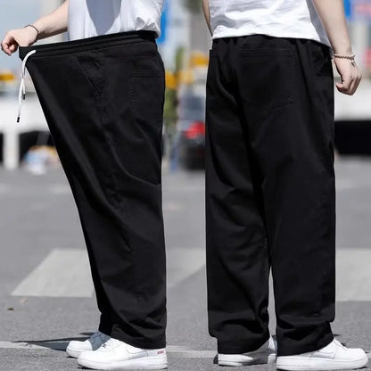 Men's Summer Workwear Pants Plus Size Loose Straight Leg Casual Trousers XL-8XL Big and Tall Large Summer Pants Asian Size