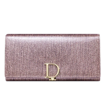 2025 New Women's Wallet, Long Wallet, Pearl D-Buckle, Large Capacity, Multiple Slots, Genuine Cowhide Wallet, Clutch Bag
