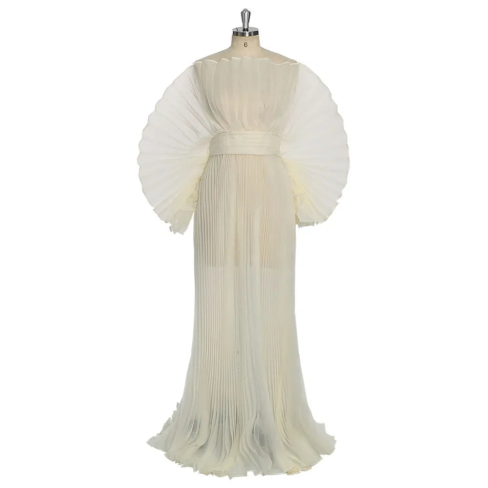 2026 Fashion Sheer Pleated Organza Maternity Dresses for Photoshoot Long Dress for Maternity Shoot Baby Shower Dresses YEWEN