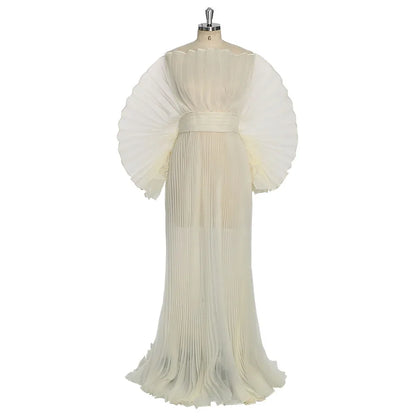 2026 Fashion Sheer Pleated Organza Maternity Dresses for Photoshoot Long Dress for Maternity Shoot Baby Shower Dresses YEWEN
