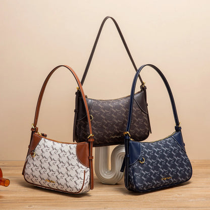 Summer New Simple Crescent Bag 2025 Women's Shoulder Bag with Two Shoulder Straps
