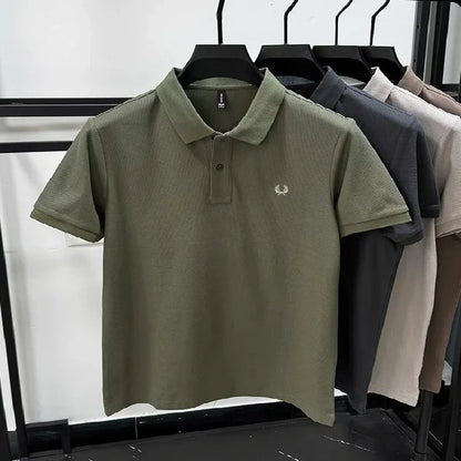 High quality men's heavyweight summer new cotton classic brand embroidered comfortable polo shirt breathable trendy short sleeve