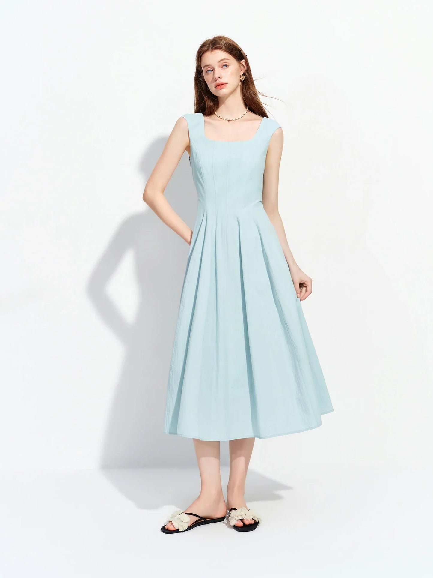2026 Summer Women's Polka Dot Print Sleeveless Lightweight Dress - French Vintage Charm for Daily and Vacation Wear