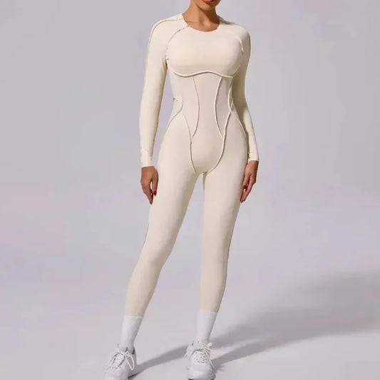 Women's High Elasticity Sports Bodysuit Kit Yoga Fitness Jumpsuit Open Back Hip-Lift Outdoors Gym Workout Sexy Fitness Outfit
