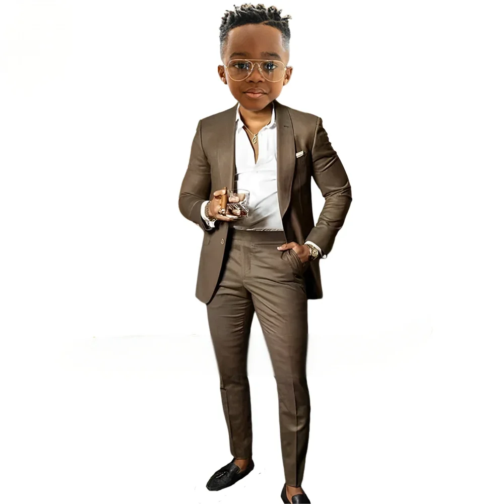 Many Colors Boys Regular Fit Suit Set 2 Pieces Jacket Pants Formal Banquet Outfit Handsome Comfortable Wedding Tuxedo For Kids